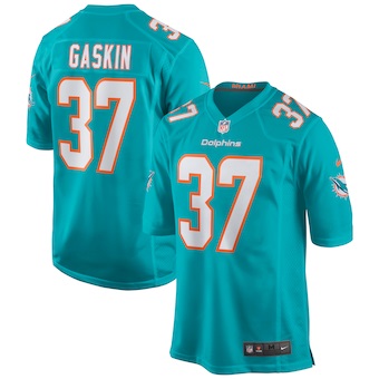 mens nike myles gaskin aqua miami dolphins game jersey